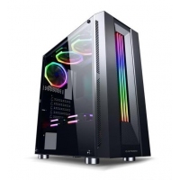 游戲風暴 魔晶(黑) 游戲機箱(RGB炫彩燈條,USB3.0機箱,對流散熱,兼容SSD,長顯卡
