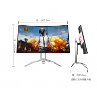 AOC AGON 愛攻II AG272FCX 27英寸高清 吃雞 144Hz刷新 1800R曲率 ΔE3 全接口游戲電競(jìng)曲面顯示器 絕地求生