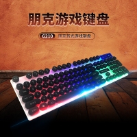貴彩 GCLEXUS G210朋克版有線USB接口游戲鍵帽炫酷七彩有線鍵盤