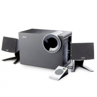漫步者（EDIFIER） R208PF 2.1多媒體線控臺(tái)式電腦音箱 U盤SD卡重低音音響 黑色