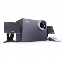 漫步者（EDIFIER） R208PF 2.1多媒體線控臺(tái)式電腦音箱 U盤SD卡重低音音響 黑色