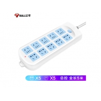 公牛（BULL）GN-605 新國標(biāo)插座/插線板/插排/排插/接線板/拖線板 10位總控全長5米超功率保護(hù)