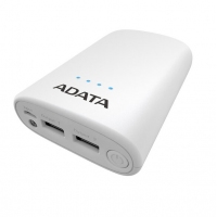 ADATA/威剛 P10050V 10050M毫安充電寶手機移動電源雙USB接口 帶LED照明功能 白色