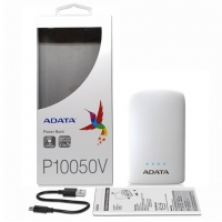 ADATA/威剛 P10050V 10050M毫安充電寶手機移動電源雙USB接口 帶LED照明功能 白色