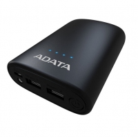 ADATA/威剛 P10050V 10050M毫安充電寶手機(jī)移動電源雙USB接口 帶LED照明功能 黑色