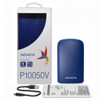 ADATA/威剛 P10050V 10050M毫安充電寶手機(jī)移動(dòng)電源雙USB接口 帶LED照明功能 藍(lán)色