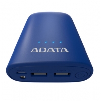 ADATA/威剛 P10050V 10050M毫安充電寶手機(jī)移動(dòng)電源雙USB接口 帶LED照明功能 藍(lán)色