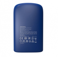 ADATA/威剛 P10050V 10050M毫安充電寶手機(jī)移動(dòng)電源雙USB接口 帶LED照明功能 藍(lán)色