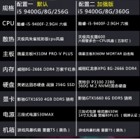 云南昆明電腦9400f吃雞游戲整機1660絕地求生組裝機電競游戲主機