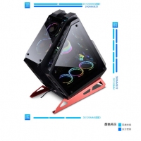 昆明金河田批發(fā) 金河田 銀狐19 DIY鋁合金水冷機(jī)箱 全鋁制臺(tái)式機(jī)電腦機(jī)箱（ATX360冷排四面鋼化玻璃）