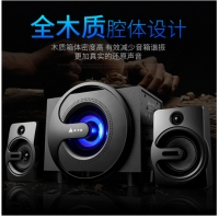 金河田（Golden field） Q8電腦音響多媒體藍(lán)牙音箱電腦家用臺式筆記本家用低音炮重低音 黑色藍(lán)牙版