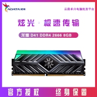威剛（ADATA）XPG 龍耀D41 DDR4系列幻光RGB電腦內(nèi)存條 臺式 單條【8G】 2666 頻率