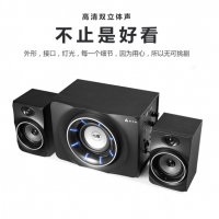 金河田（Golden field） Q10電腦音箱 臺(tái)式機(jī)筆記本電腦游戲重低音音響 黑色藍(lán)牙版