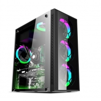 游戲風暴機箱 月光2 USB3.0側透背線電源上置臺式機電腦主機機箱