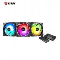 微星（MSI）臺(tái)式電腦散熱靜音炫光機(jī)箱風(fēng)扇1670萬色ARGB支持同步/PWM智能調(diào)速/液壓軸承靜音 龍魂炫光風(fēng)扇X3+控制器 云南電腦批發(fā)