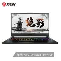 微星(msi)絕影GS65 15.6英寸游戲本筆記本電腦(九代i7-9750H 8G*2 512G SSD GTX1660Ti 賽睿144Hz電競全面屏) （GS65 Stealth 9SD-676CN）