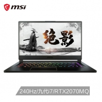 微星(msi)絕影GS65 15.6英寸240Hz電競?cè)嫫罙I智能游戲本筆記本電腦(九代i7-9750H 8G*2 1T SSD RTX2070MQ )（GS65 Stealth 9SF-883CN）