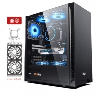 aigo愛(ài)國(guó)者A15 全側(cè)透 黑色分體式游戲辦公電腦機(jī)箱/支持ATX主板/亞克力全側(cè)透/240冷排/可走背線