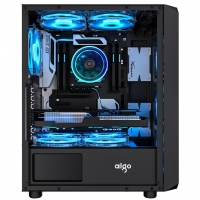 aigo愛國者T9 黑色臺式游戲辦公商務(wù)主機箱
