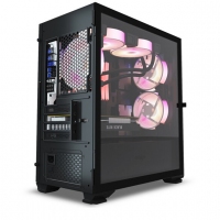 aigo愛國者YOGO M3黑色 游戲藥丸MINI側(cè)透電腦機(jī)箱（支持M-ATX主板/240水冷/側(cè)開式磁吸鋼化玻璃）