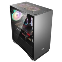 愛國者（aigo）YOGO M2鈦灰色 游戲藥丸MINI電腦機箱（支持M-ATX主板/240水冷/側(cè)拉式鋼化玻璃）