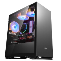 愛國者（aigo）YOGO M2鈦灰色 游戲藥丸MINI電腦機箱（支持M-ATX主板/240水冷/側(cè)拉式鋼化玻璃）
