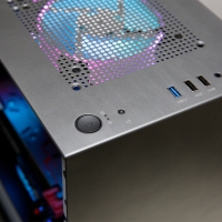愛國者（aigo）YOGO M2鈦灰色 游戲藥丸MINI電腦機箱（支持M-ATX主板/240水冷/側(cè)拉式鋼化玻璃）