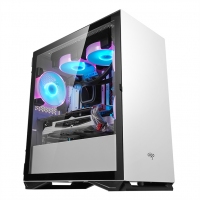 aigo愛國者YOGO M2白 游戲藥丸MINI電腦機箱（支持M-ATX主板/240水冷/側開式磁吸鋼化玻璃側透）