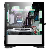 aigo愛國者YOGO M2白 游戲藥丸MINI電腦機箱（支持M-ATX主板/240水冷/側開式磁吸鋼化玻璃側透）