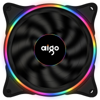 愛(ài)國(guó)者（aigo） 冰魄彩虹V1 黑色機(jī)箱風(fēng)扇12cm細(xì)光圈（支持大4P串聯(lián)接口/水冷排散熱/減震腳墊 ）