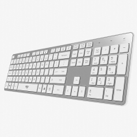 愛國者(aigo)V500無線鍵盤 靜音 105鍵PC麥拉面板筆記本電腦一體機通用鍵盤 皓月銀