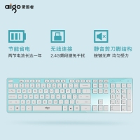 愛(ài)國(guó)者(aigo) V500薄荷綠鍵盤 無(wú)線鍵盤 靜音鍵盤 105鍵PC麥拉面板筆記本電腦一體機(jī)通用 薄荷綠