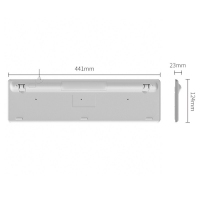 愛國者(aigo)V500有線鍵盤 靜音 105鍵PC麥拉面板筆記本電腦一體機通用鍵盤 皓月銀