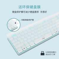 愛(ài)國(guó)者(aigo) V500薄荷綠鍵盤 有線鍵盤 靜音鍵盤 105鍵PC麥拉面板筆記本電腦一體機(jī)全尺寸USB接口 薄荷綠