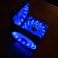 天極風15燈12CM（藍燈）工包機箱風扇