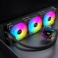 aigo愛國者銀河T360 黑色 一體式水冷CPU散熱器（PWM智能溫控風(fēng)扇/支持多平臺(tái)/ARGB幻彩燈效/贈(zèng)硅脂）