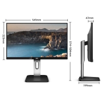 AOC Q24P1U 電腦顯示器 23.8英寸 升降旋轉(zhuǎn) 低藍(lán)光不閃 家用設(shè)計(jì)辦公愛(ài)眼不閃顯示屏