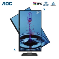 AOC Q24P1U 電腦顯示器 23.8英寸 升降旋轉(zhuǎn) 低藍(lán)光不閃 家用設(shè)計(jì)辦公愛(ài)眼不閃顯示屏