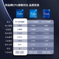 英特爾（Intel）12代 酷睿 i7-12700F 處理器 12核20線程 單核睿頻至高可達(dá)4.9Ghz 散片