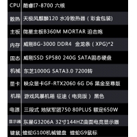 【I7-8700整機】酷睿I7-8700/16G內存/240G/1T/RTX2060/東星32寸電競顯示器整機