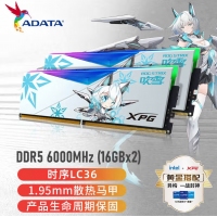 威剛（ADATA）32GB(16GX2)套裝 DDR5 6000 臺(tái)式機(jī)內(nèi)存條 海力士A-die顆粒-華碩吹雪聯(lián)名RGB燈條