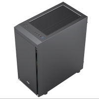 愛國者（aigo）V12 鐵側版黑色電腦機箱亞克力側透 水冷版主機箱
