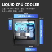 愛國者（aigo）YOGO M8 PRO黑色 玻璃側透臺式機電腦主機箱（E-ATX主板/雙360水冷位/9風扇位/40系顯卡）