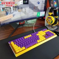 西部獵人 V100G 光軸（紫金色）專業(yè)電競(jìng)游戲有線機(jī)械鍵盤 獨(dú)家私模 帶多媒體按鍵