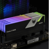 宏碁掠奪者（PREDATOR）32G(16G×2)套裝 DDR5 6800頻率 臺式機內(nèi)存條 Vesta II 炫光星艦RGB燈條(C32) 石耀黑