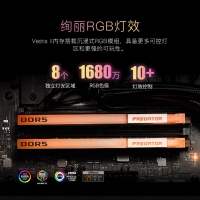 宏碁掠奪者（PREDATOR）32G(16G×2)套裝 DDR5 6800頻率 臺式機內(nèi)存條 Vesta II 炫光星艦RGB燈條(C32) 石耀黑