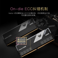 宏碁掠奪者（PREDATOR）32G(16G×2)套裝 DDR5 6800頻率 臺式機內(nèi)存條 Vesta II 炫光星艦RGB燈條(C32) 石耀黑
