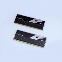 宏碁掠奪者（PREDATOR）32G(16G×2)套裝 DDR5 6800頻率 臺式機內(nèi)存條 Vesta II 炫光星艦RGB燈條(C32) 石耀黑