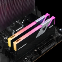 宏碁掠奪者（PREDATOR）32G(16G×2)套裝 DDR5 6800頻率 臺式機內(nèi)存條 Vesta II 炫光星艦RGB燈條(C32) 石耀黑