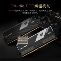 宏碁掠奪者（PREDATOR）32G(16G×2)套裝 DDR5 6000頻率 臺式機內(nèi)存條 Vesta II 炫光星艦RGB燈條(C30) 石耀黑
